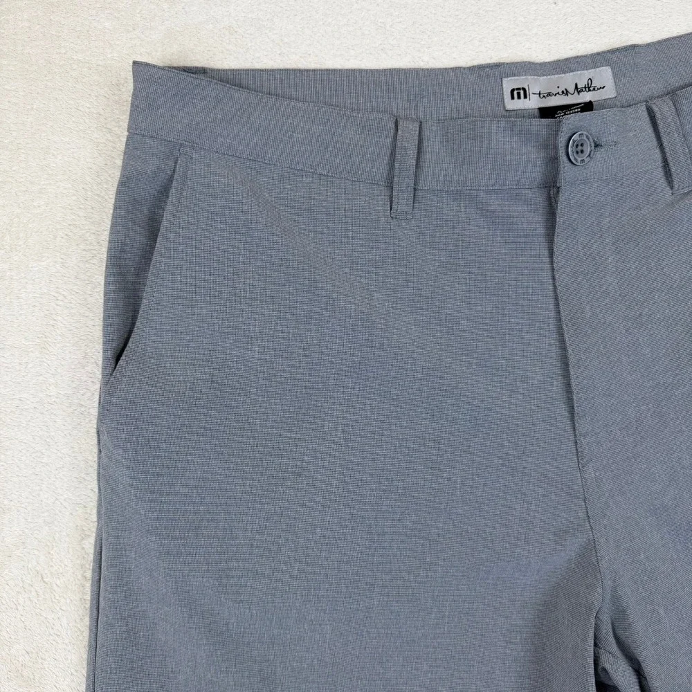 Travis Mathew Mens Grey Heathered Performance Golf Shorts Size 38 Stretch 10